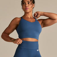 Power Seamless Built-In Bra Tank | Blueberry
