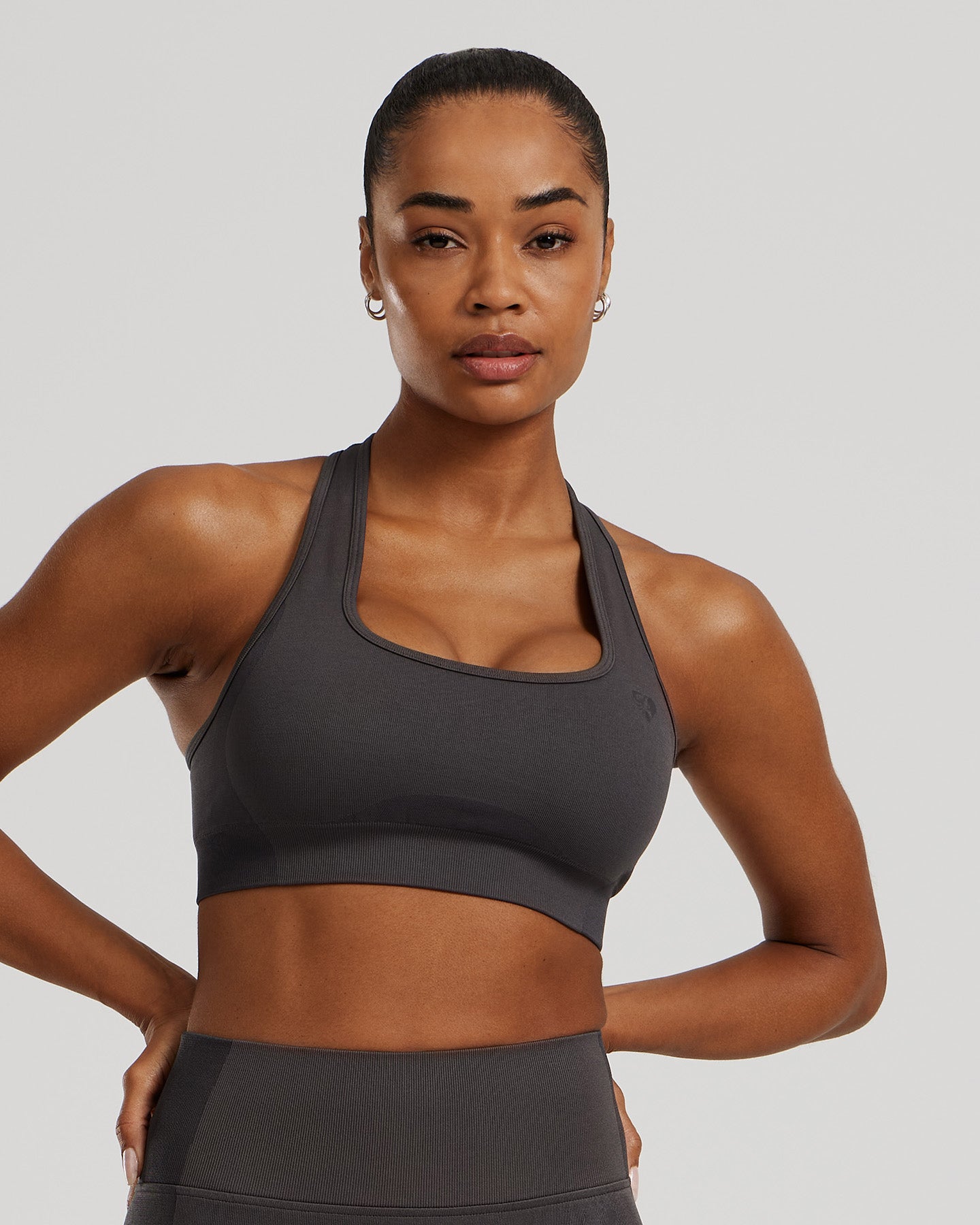 Motion Seamless Racer Back Bra | Graphite