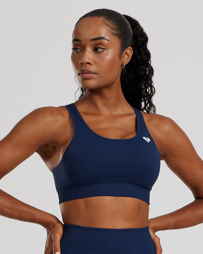 Power Seamless Adjustable Sports Bra | Sapphire Blue