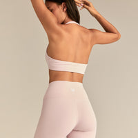 Essential Twist Front Halter Bra | Ballet Pink