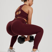 Power Seamless Scrunch Leggings | Dark Cherry