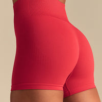 Power Seamless Scrunch Shorts | Spicy Red