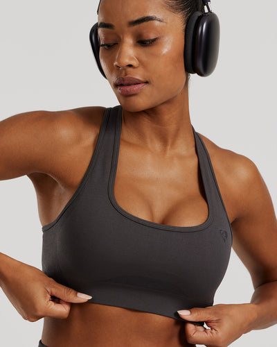 Motion Seamless Racer Back Bra | Graphite