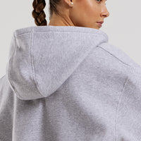 Comfort Oversized Zip-Up Hoodie | Silver Grey Marl