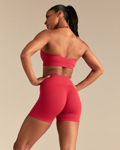 Power Seamless Scrunch Shorts | Spicy Red