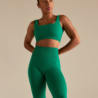 Power Seamless Open Back Mini Bra | Amazonia Green