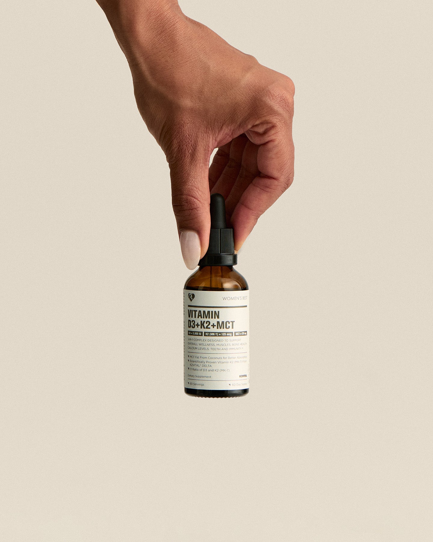 Vitamin D3 + K2 + MCT 5,000IU Liquid Drops