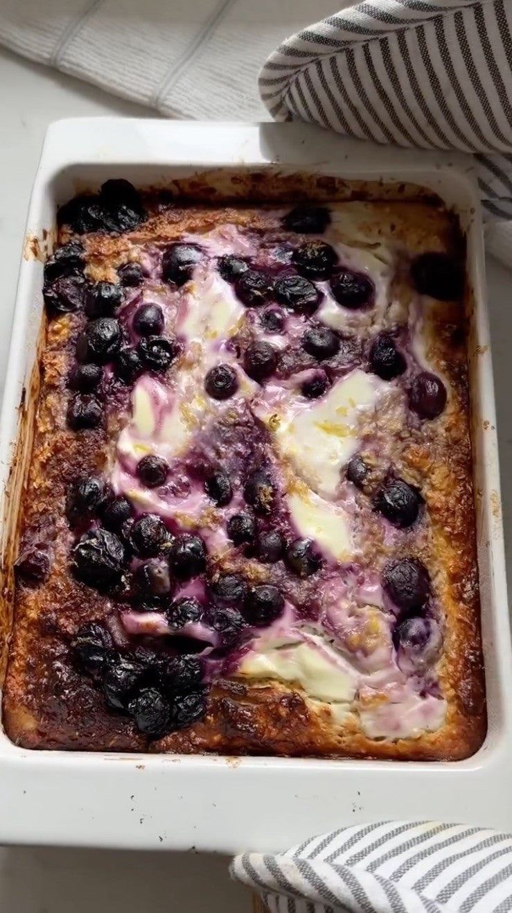 Blueberry & Lemon Protein Baked Oats