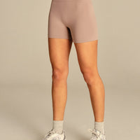Essential High Waist Shorts | Mauve Taupe
