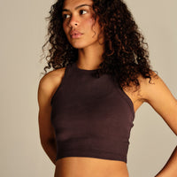 Comfort Ribbed Cropped Tank | Cafe Noir