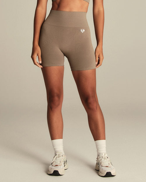 Power Seamless Shorts | Taupe Grey