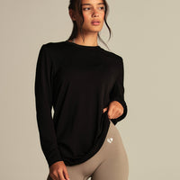 Lightweight Seamless Long Sleeve T-Shirt | Black