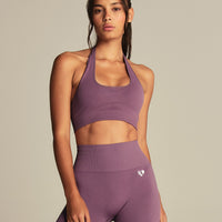 Power Seamless Halter Neck Bra | Dusk Plum