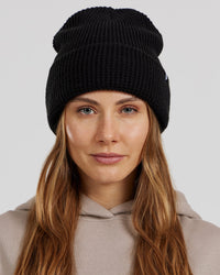 All Day Waffle Knit Beanie | Black