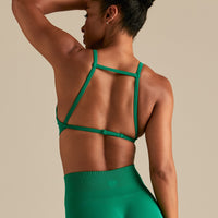 Define 2.0 Seamless High Neck Backless Bra | Amazonia Green