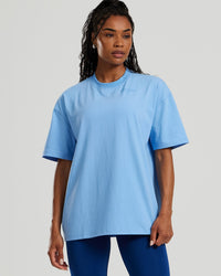 Comfort Oversized Short Sleeve T-Shirt | Sky Blue