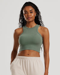 Comfort Ribbed Cropped Tank | Sage