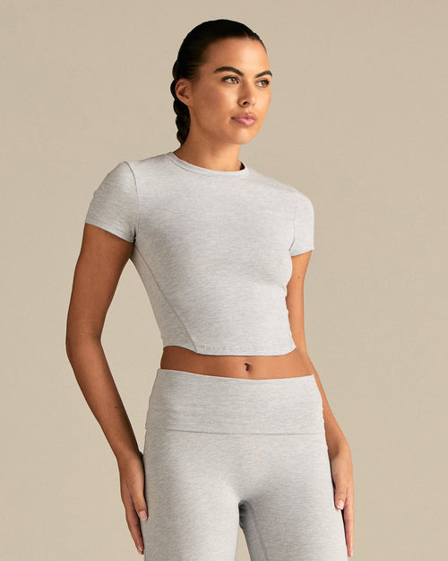 Cotton Contour Short Sleeve T-Shirt | Grey Marl