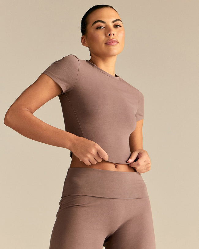 Cotton Contour Short Sleeve T-Shirt | Mocha