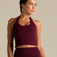 Essential Halter Tank | Merlot