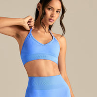 Define 2.0 Seamless Halter Neck Bra | Chambray Blue