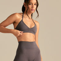 Define 2.0 Scrunch V-Neck Bra | Slate Grey