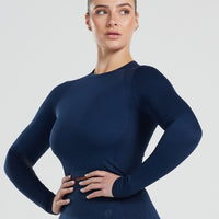 Motion Seamless Long Sleeve Midi Top | Sapphire Blue