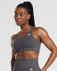 Power Seamless Sports Bra | Graphite