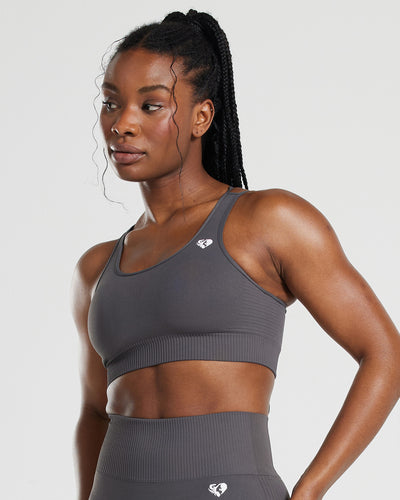 Power Seamless Sports Bra | Graphite