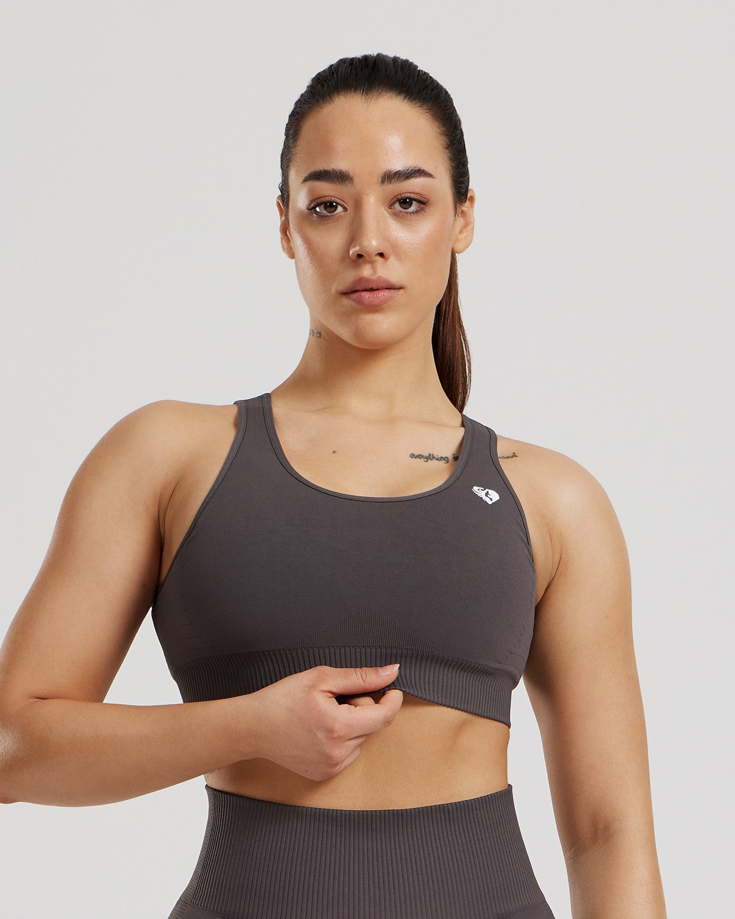 Power Seamless Adjustable Sports Bra | Graphite