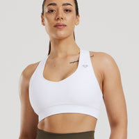 Power Seamless Sweetheart Bra | White