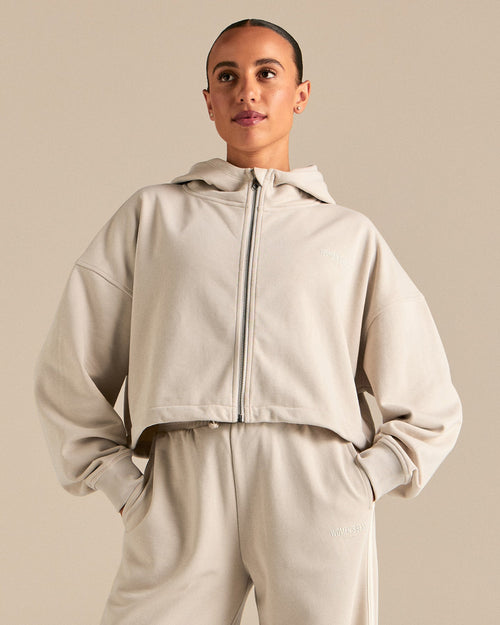 Comfort Lightweight Draw Hem Hoodie | Stone