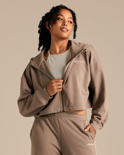 Comfort Lightweight Draw Hem Hoodie | Taupe Grey