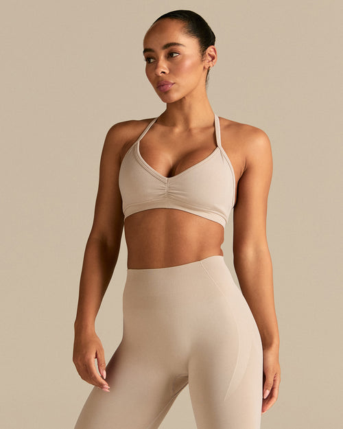 Define 2.0 Scrunch V-Neck Bra | Stone