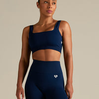 Power Seamless Open Back Mini Bra | Sapphire Blue