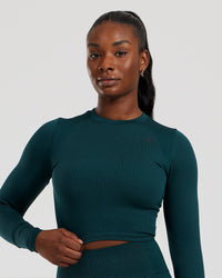 Motion Seamless Long Sleeve Midi Top | Dark Moss