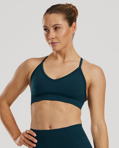 Define 2.0 Seamless Halter Neck Bra | Dark Moss