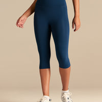 Essential High Waist Capri Leggings | True Navy