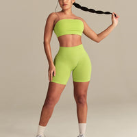 Essential Twist Back Bandeau Bra | Lime Punch