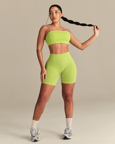 Essential Twist Back Bandeau Bra | Lime Punch