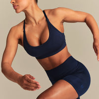 Define 2.0 Seamless Cross Back Bra | Sapphire Blue