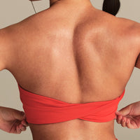 Essential Twist Back Bandeau Bra | Lava Red