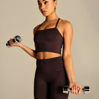 Essential Built-In Bra Crop Tank Top | Cafe Noir
