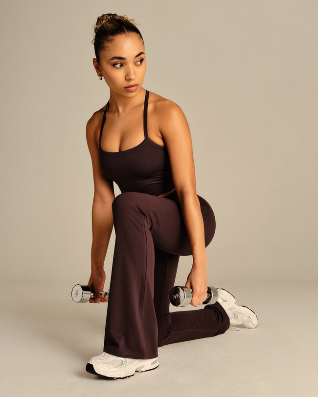 Essential High Waist Flared Leggings | Cafe Noir