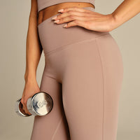 Essential High Waist Flared Leggings | Mauve Taupe