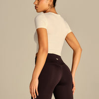Comfort Ribbed Cropped T-Shirt | Coconut White