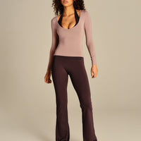 Smooth Contour Long Sleeve Reversible T-Shirt | Mauve Taupe