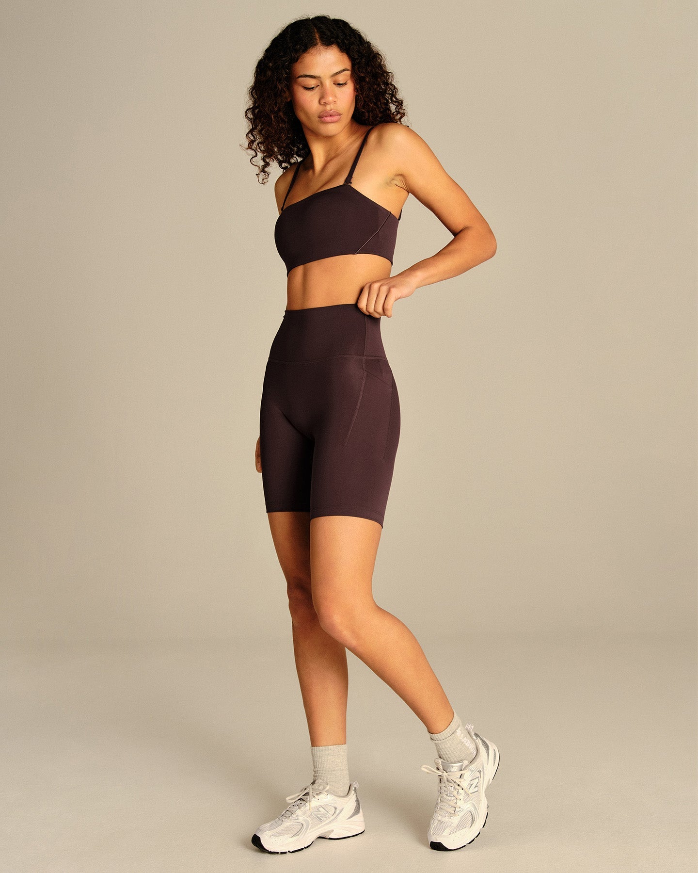 Essential High Waist Cycling Shorts with Pockets | Cafe Noir
