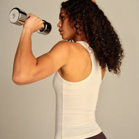 Comfort Ribbed Midi Tank | Coconut White