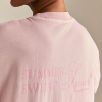 Comfort Summer Sweat Squad Graphic T-Shirt | Vintage Ballet Pink